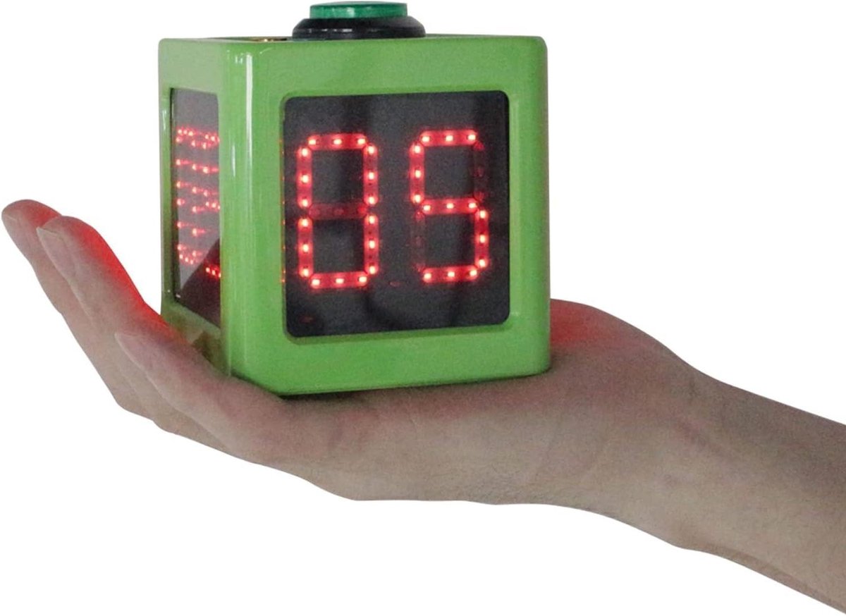 Poker Timer - Dobbelsteen Timer - Toernooien Beheren - Instelbare Tijd - 8x8x9.5 cm - Groen