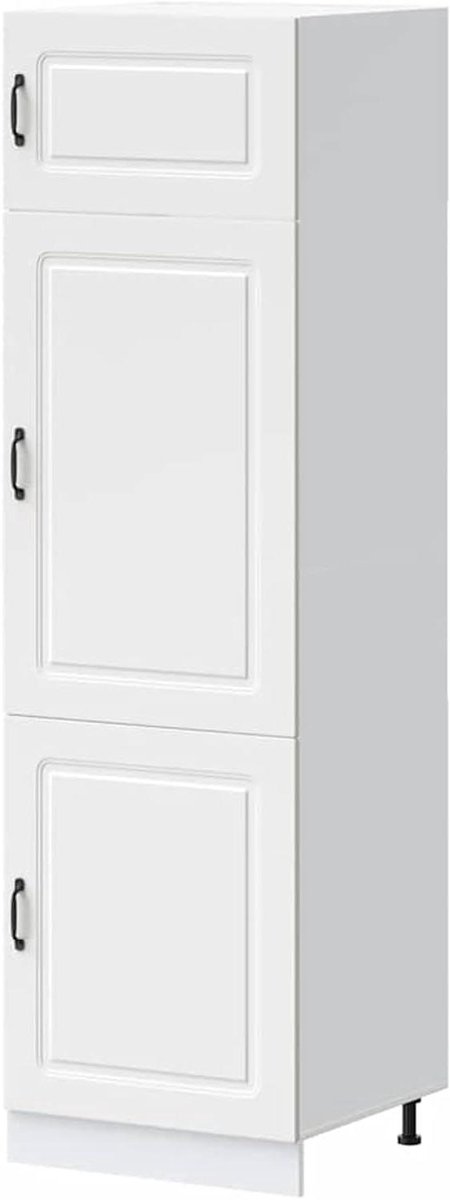 Keukenkast - Wandkast Keuken - Opbergen Keukengerei - Verstelbare Poten - 60 x 207 cm - Wit