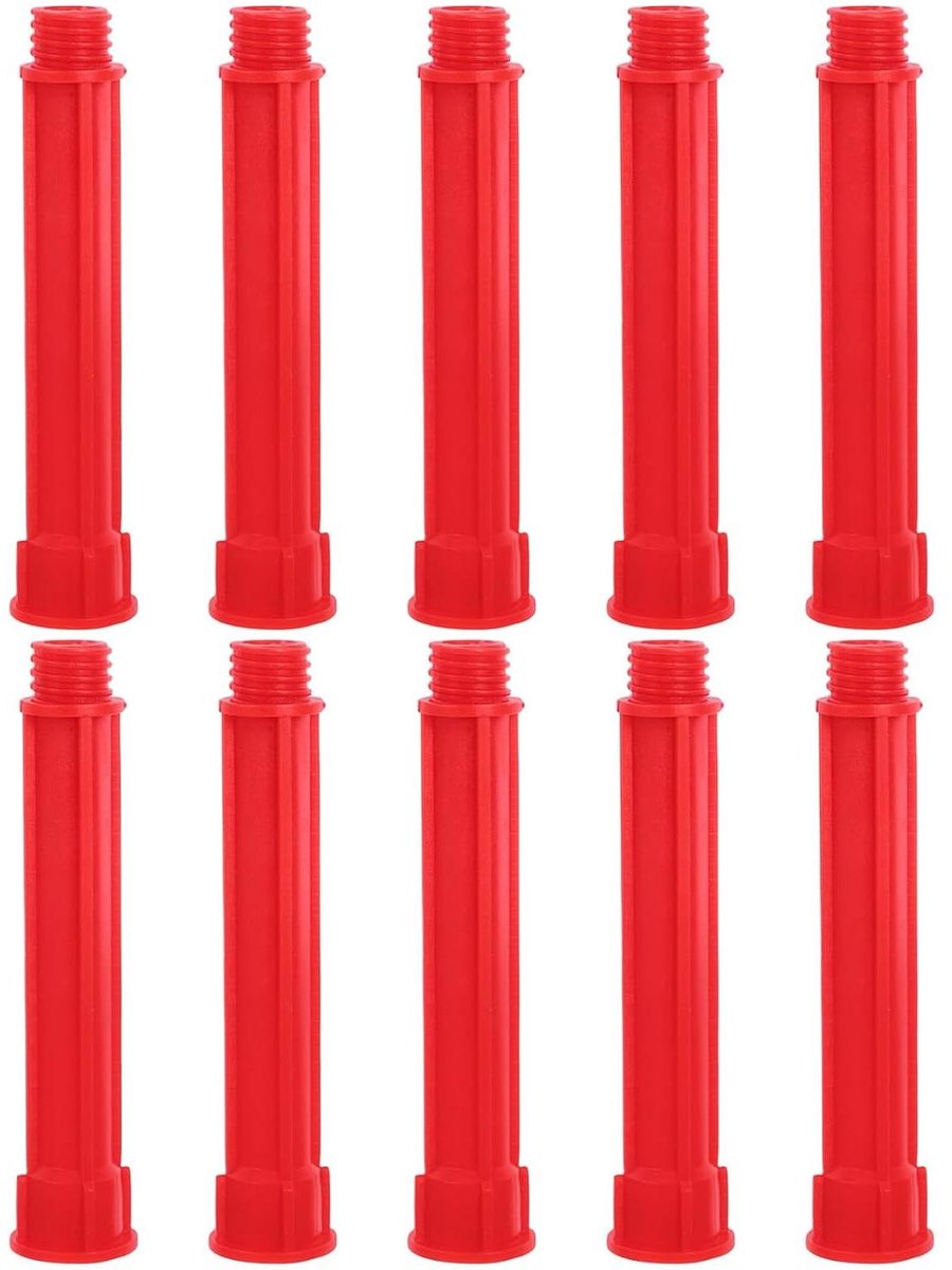 Kitspuit Verlengstukken - Kitverlengbuizen - Nauwkeurig Afdichten - Verlengd Bereik - 10 Stuks - Rood