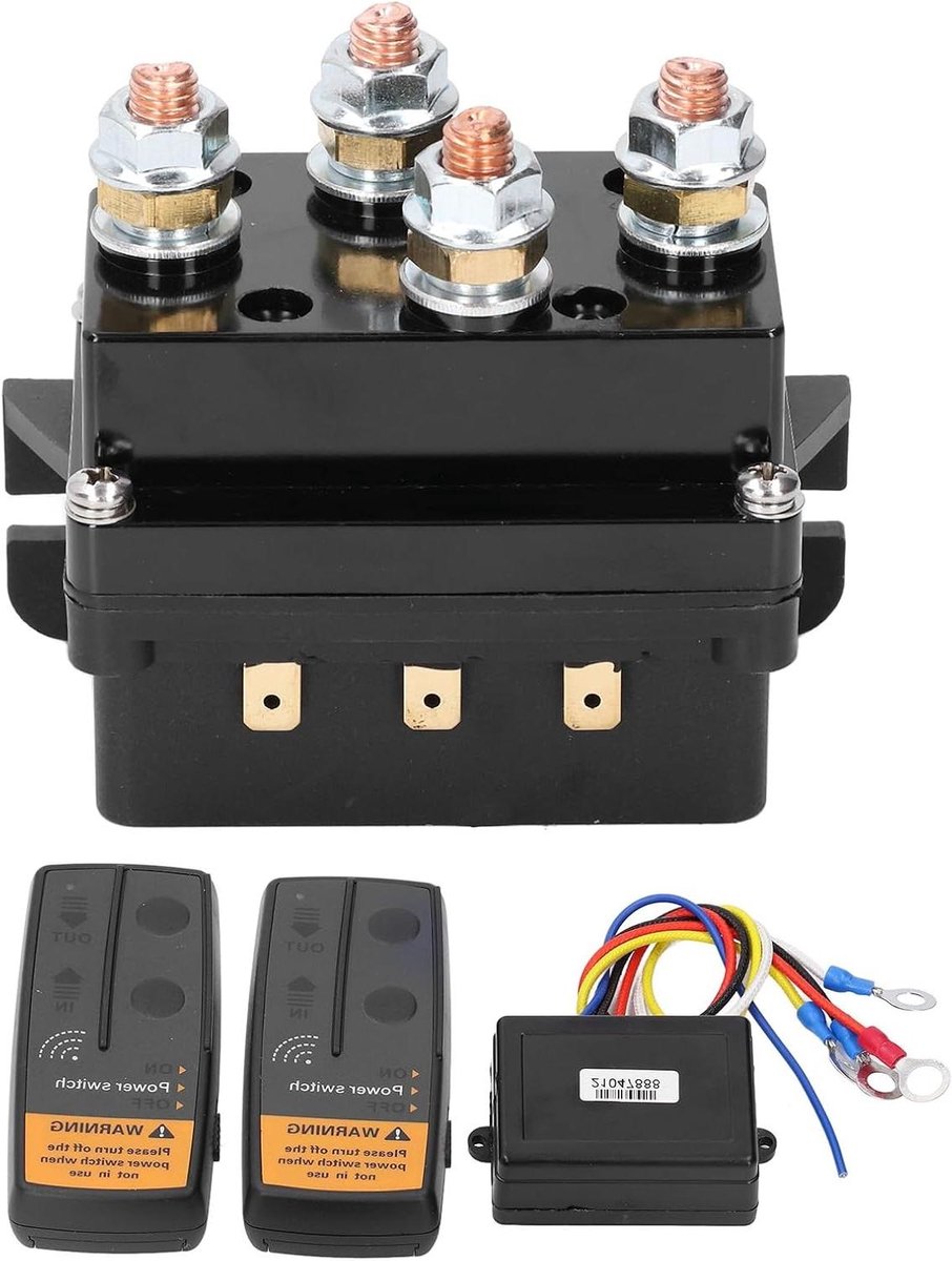 Elektrische Liercontroller - Lier Relais Afstandsbediening - Voertuig Hulp - Draadloze Bediening - 12V DC - Zwart