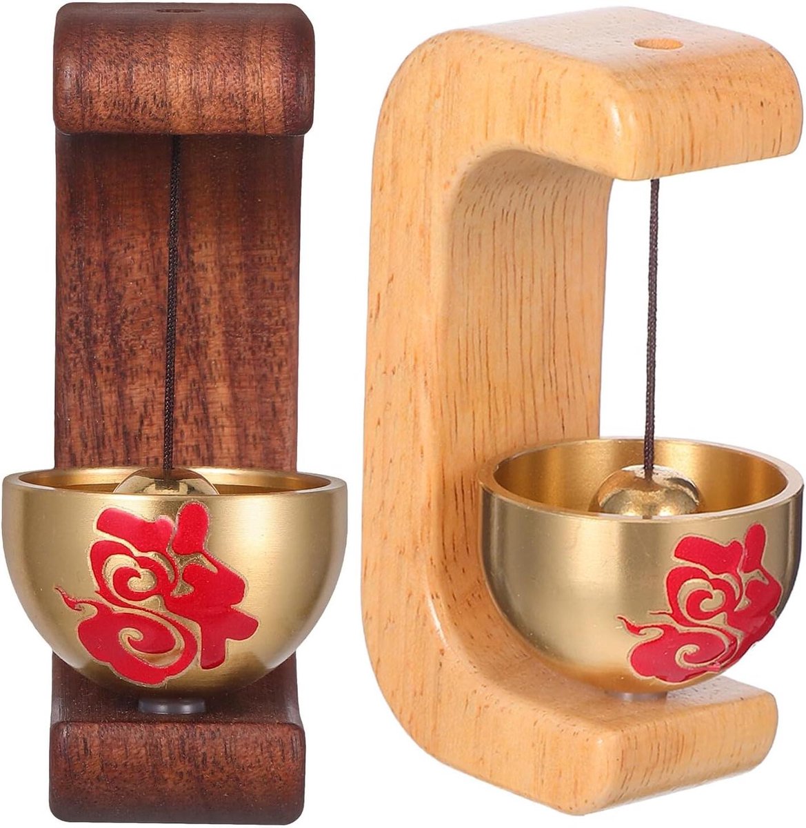 Magnetische Houten Deurbel - Winkelbel Fu Ornament - Entree Verfraaien - Zonder Boren te Monteren