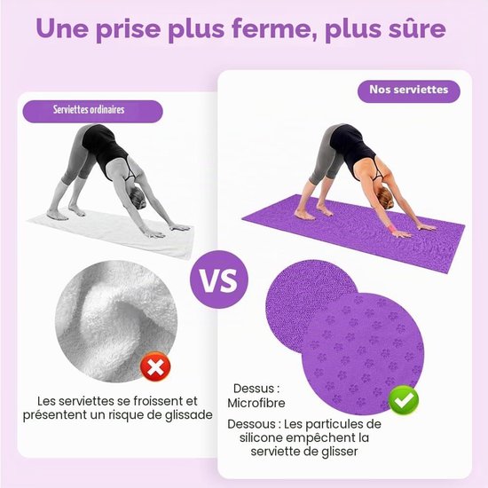 Yogamat, vezelyogamat, geschikt voor sportscholen en Pilates-183*82CM，Roze van Yogamat — afbeelding 5