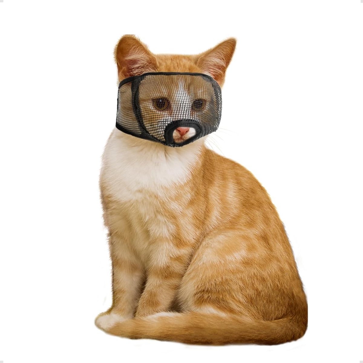 Zachte Ademende Muilkorf voor Katten Voorkomt Bijten en Kauwen bij Verzorging