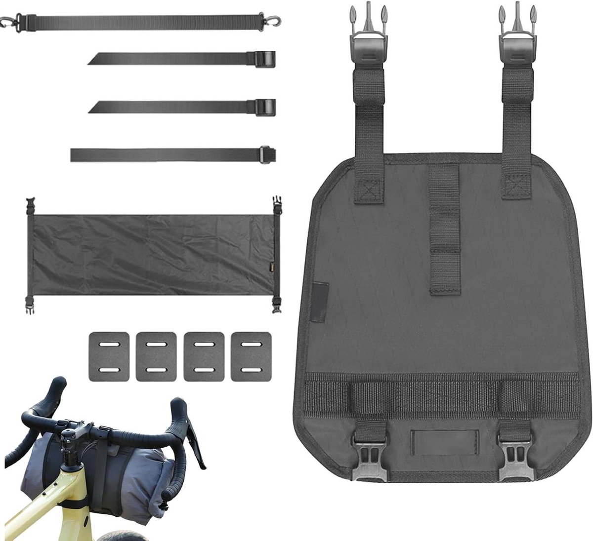 Stuurtas Fiets - Fietsaccessoire Opbergtas - Fietsen Organiseren - Scheurvast Materiaal - 12 Liter - Zwart