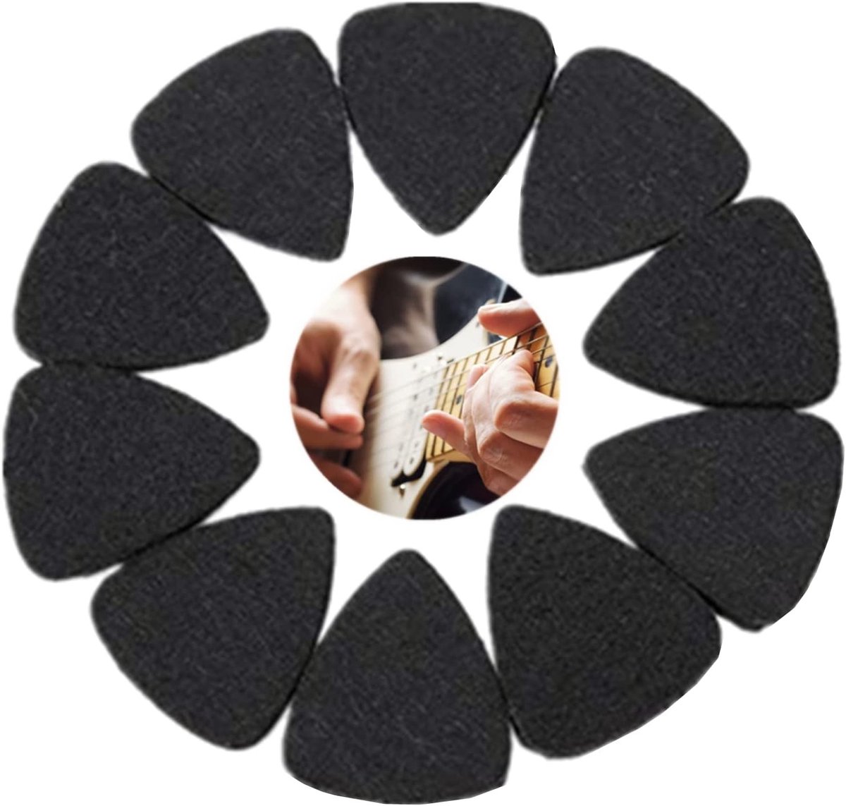 Ukulele en gitaar plectrum van wol, 3mm dik, geschikt voor muzikale instrumenten, zwart, wit en grijs