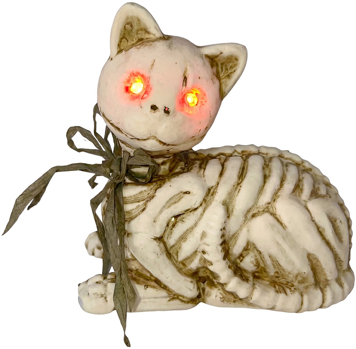 Clayre & Eef Halloween decoratie Kat Wit Kunststof Herfst decoratie