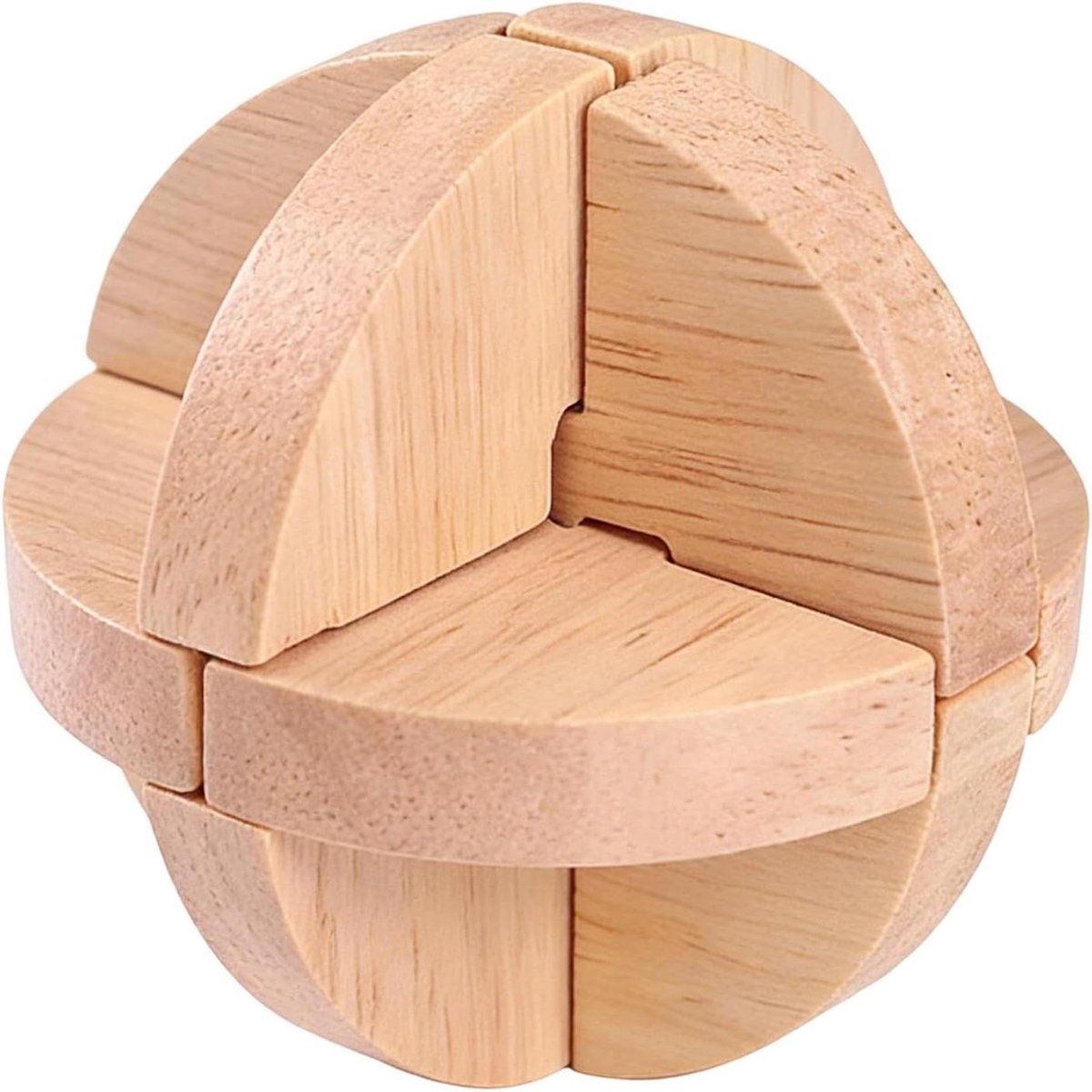 Houten Breinbreker Puzzel - Puzzelbal Educatief - Cognitieve Groei - Meesterlijk Vakmanschap Ontwerp - 7 x 7 x 7 cm