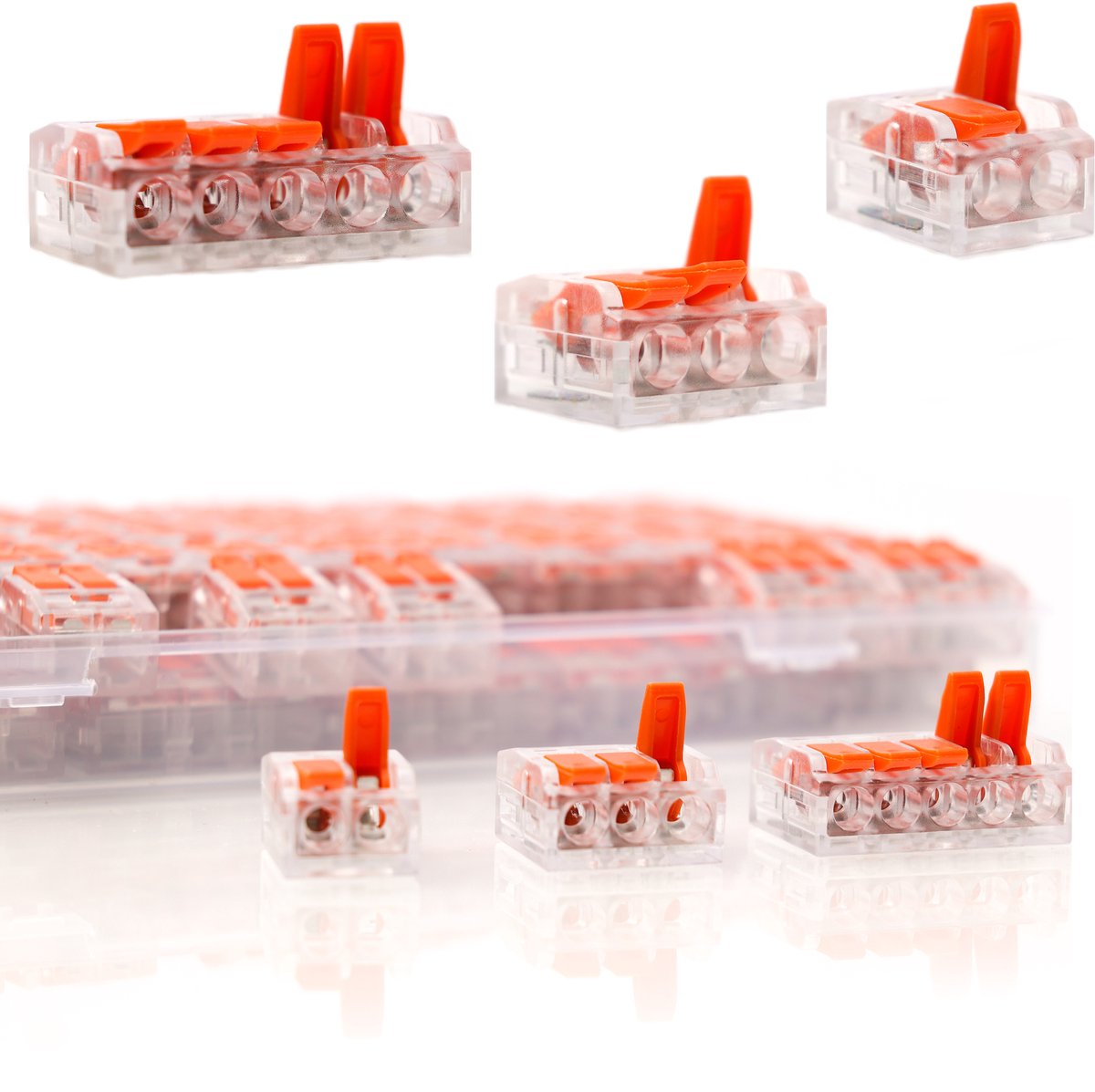 Rosfix Snelklemmen 90 Stuks - Plastic Organizer, Duurzaam - 32A 250V 0,14–4,0mm²
