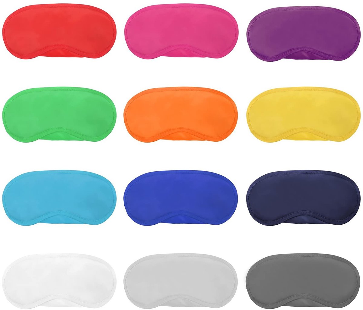 Omgoods - Set van 12 Multikleur Oogmaskers voor Slaap