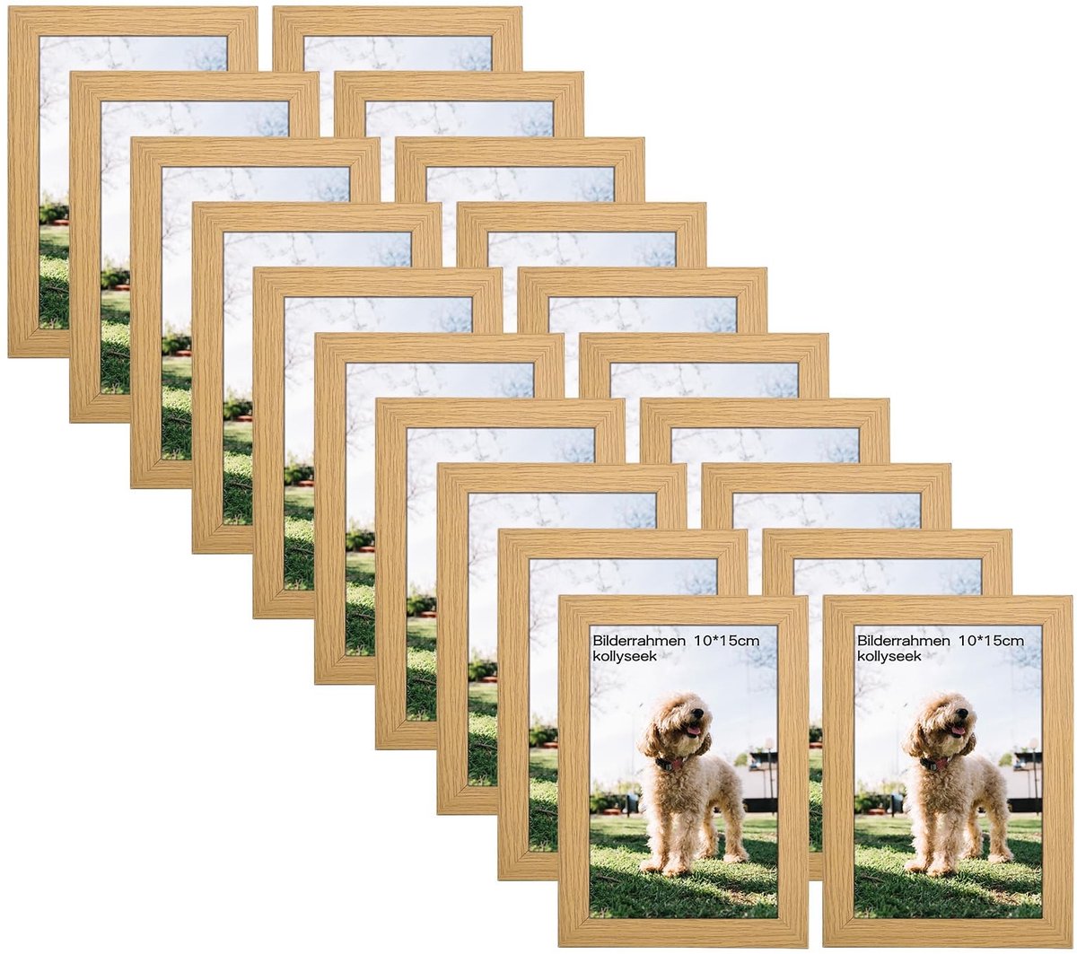 Omgoods - Set van 20 MDF Fotolijsten 10 x 15 cm voor Wand en Tafel