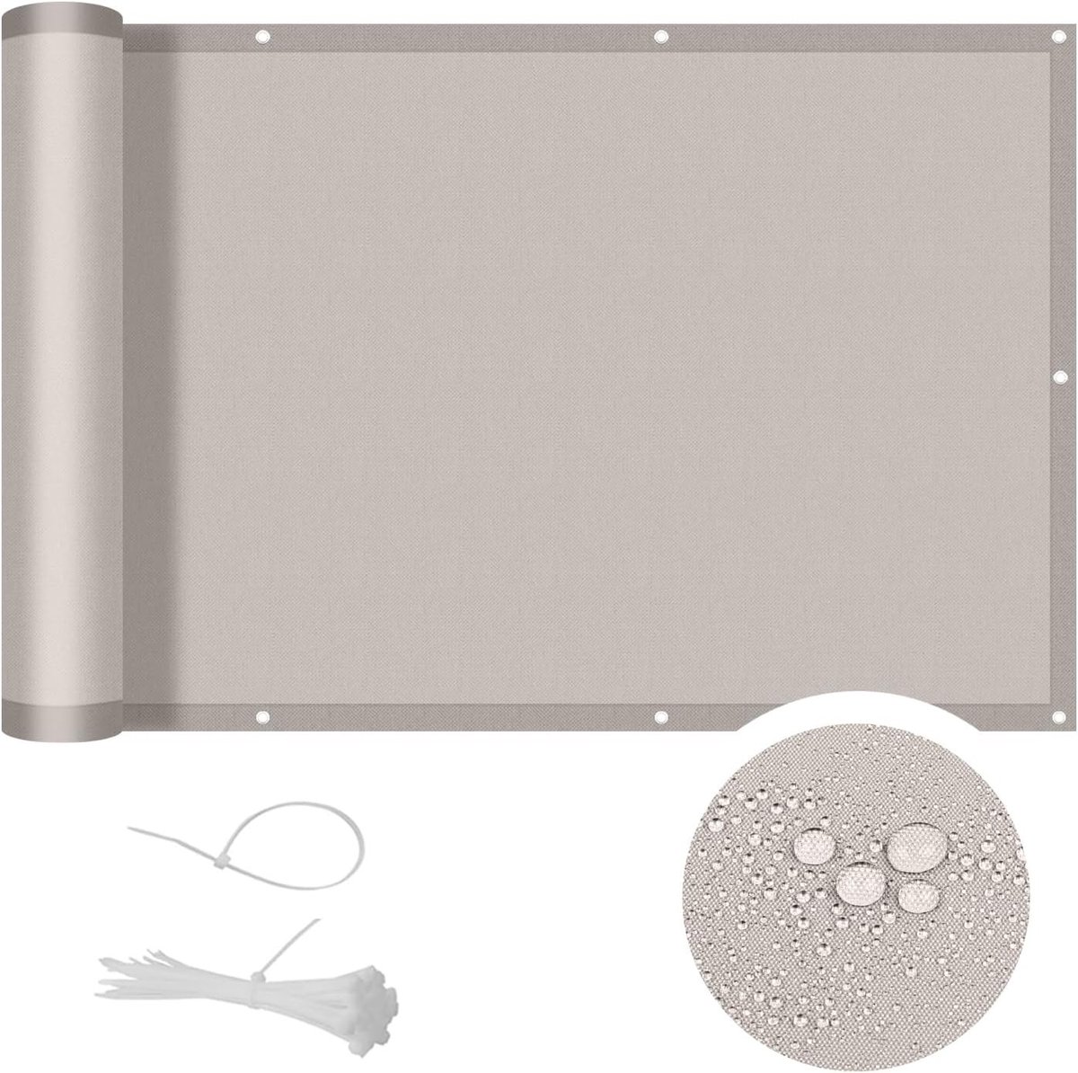 Privacy Scherm voor Balkon en Tuin 3x5 m, Opaque Taupe | UV Bescherming en Windbescherming