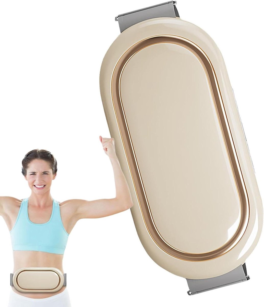 Slimming Belt - Afslank Massage Gordel - Spieropbouw Vetverbranding - Draadloze Draagbare Trainer - Tot 120 cm Taille - Beige Geel