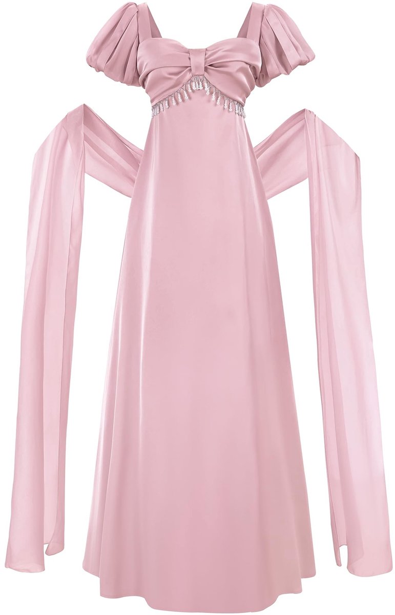 Omgoods - Lange Ball Gown met Sjaal en Handschoenen voor Dames