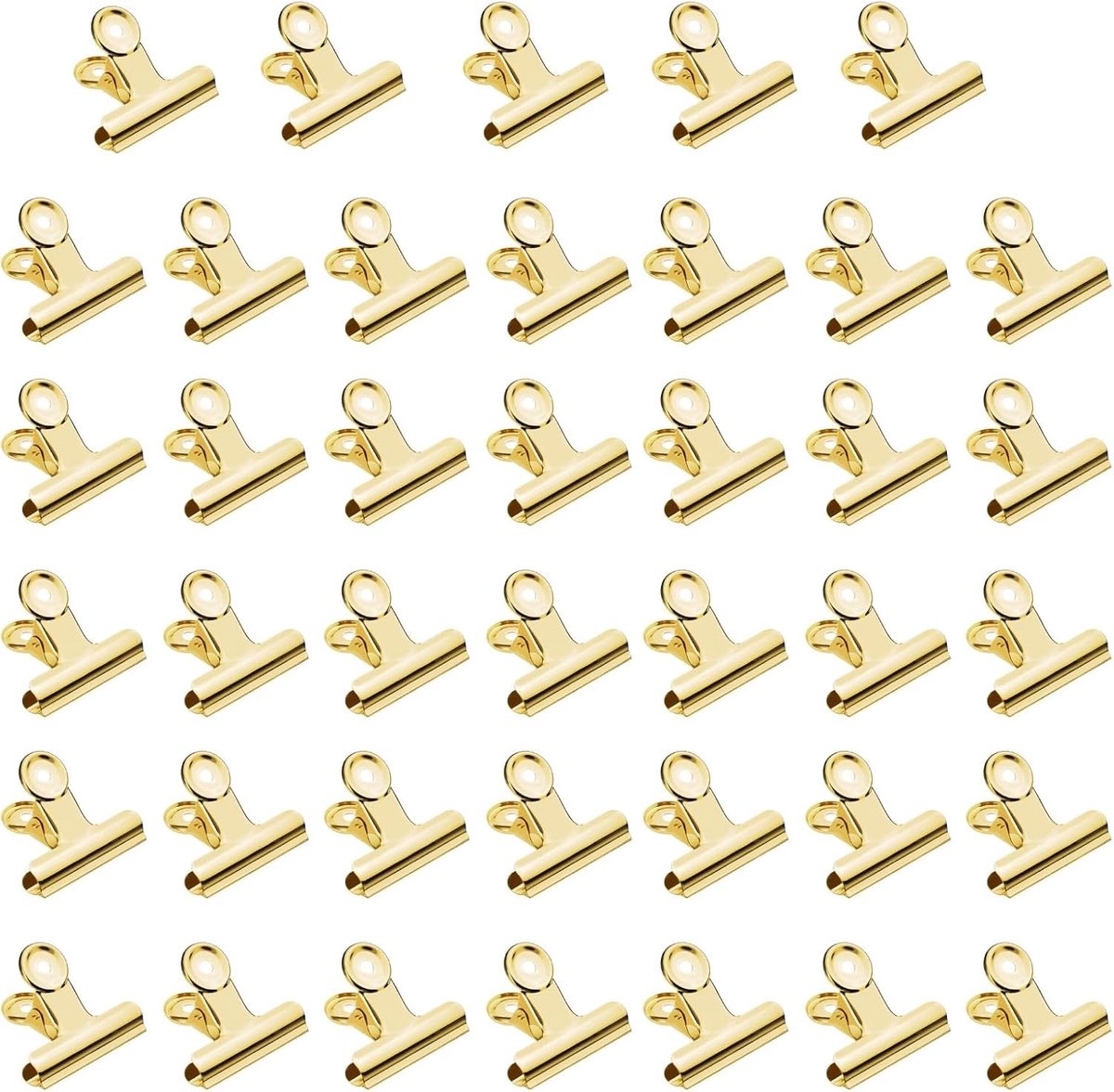40 Stuks Kleine Bulldog Clips 22 mm - Veelzijdige Mini Metalen Clips voor Papier, Foto's en Knutselen in Goud