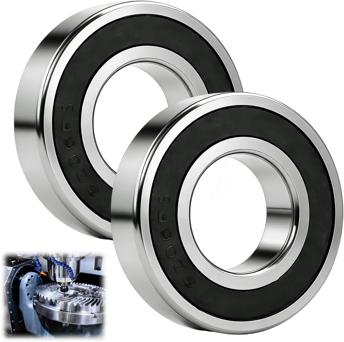 Omgoods - 2 Stuks Kogellagers 6206 2RS met Dubbele Afdichting