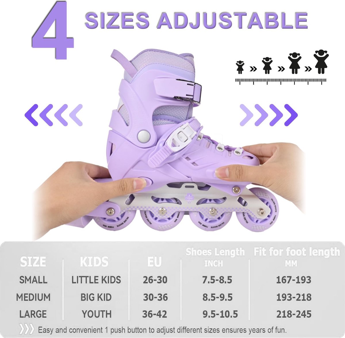 Omgoods - Verstelbare Inline Skates voor Kinderen en Volwassenen in Paars