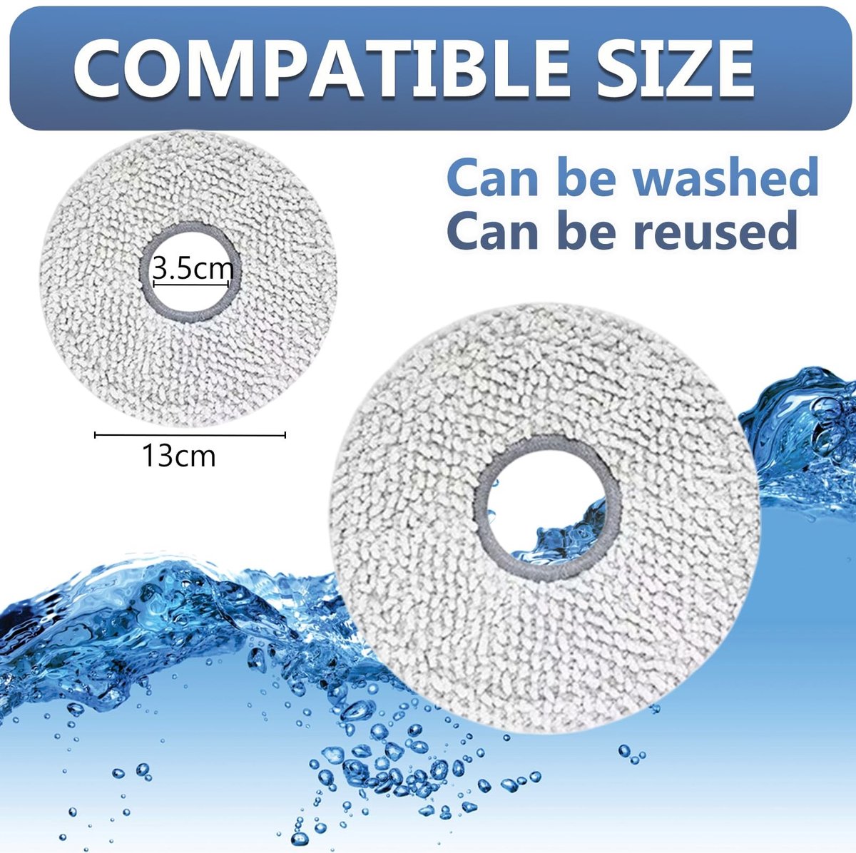 Omgoods - 8 Stuks Microvezel Mop Pad voor Robotstofzuigers