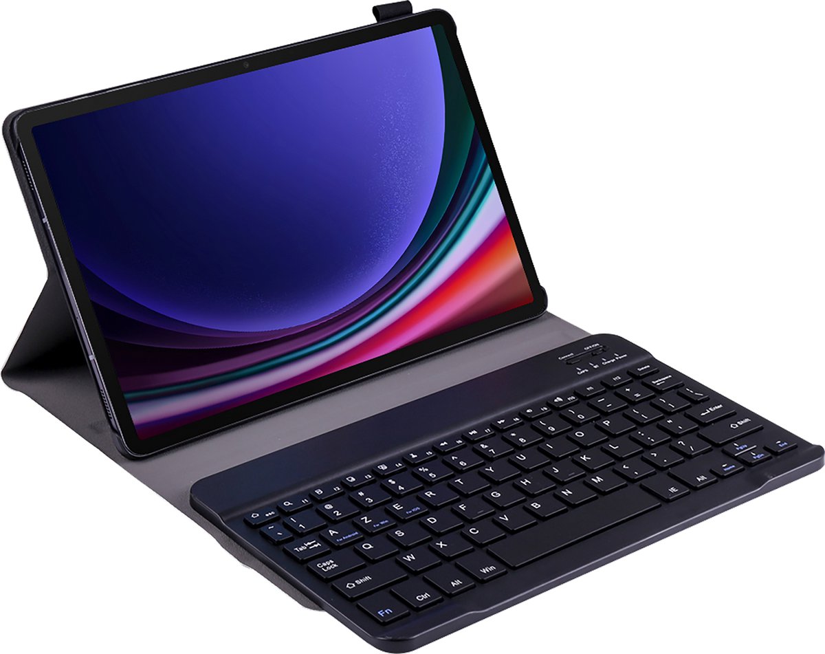 Just in Case tablet Hoes met Toetsenbord geschikt voor Samsung Galaxy Tab S9 / S9 FE / S10 FE / S10 Lite - AZERTY Bluetooth Keyboard Case - Zwart