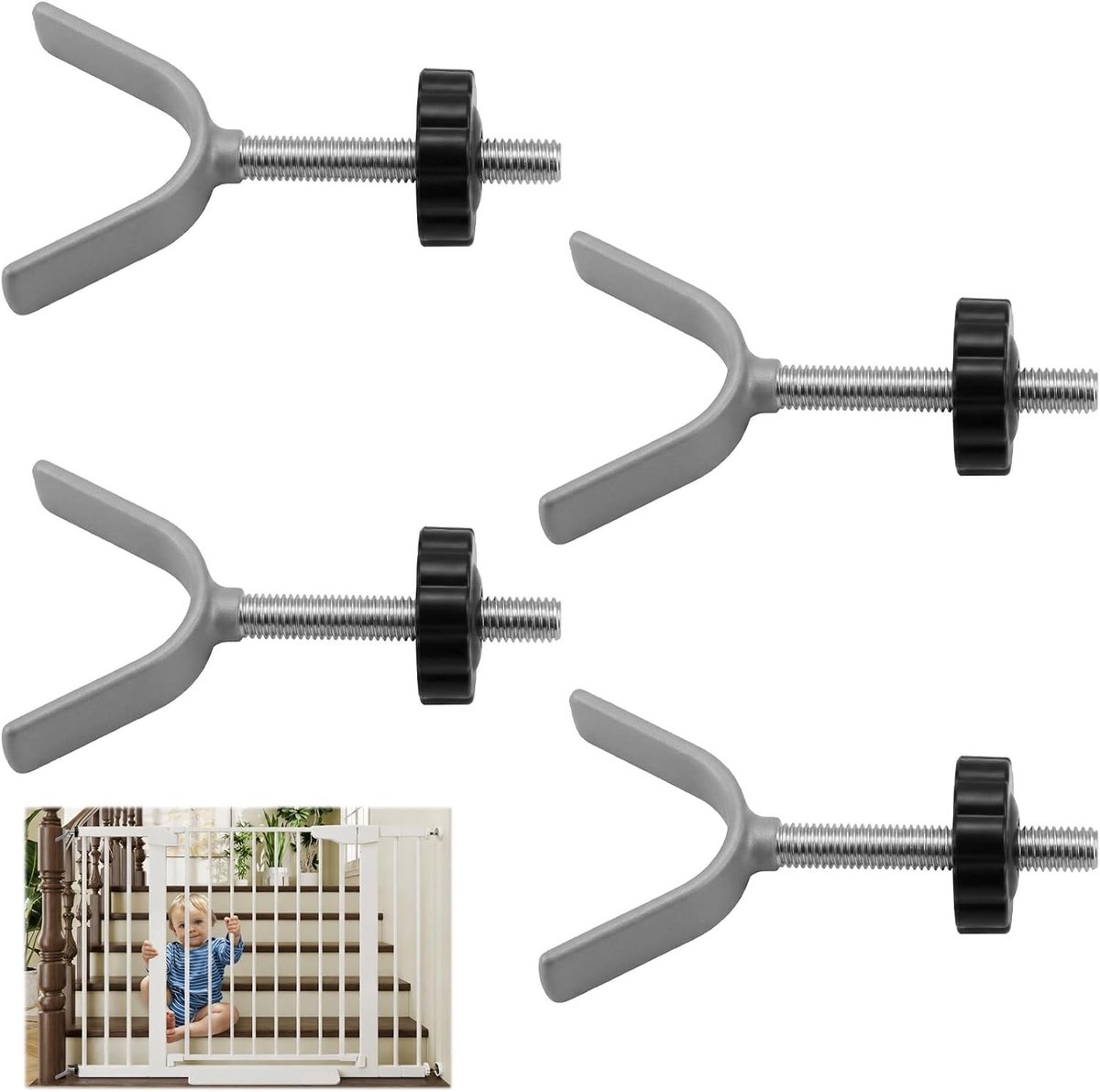 Traphekje oprolbaar - Zwart - M10 - Y-Spindels van Staal met PVC-Coating - Accessoires voor Traphekjes en Veiligheid