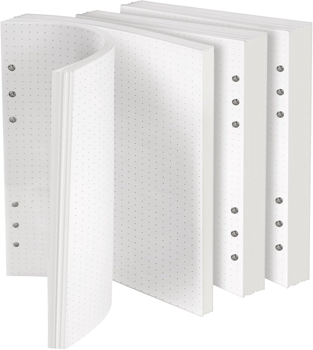 A5 Perforated Dotted Vullingen voor 6-Hole Ringband, 90 Bladen Herbruikbaar Papier voor Planner en Notitieboek