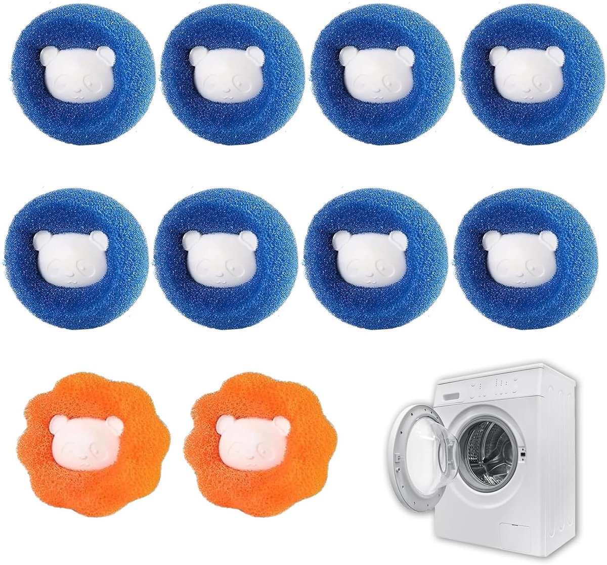 Omgoods - Set van 10 Herbruikbare Pluisvangers voor de Wasmachine
