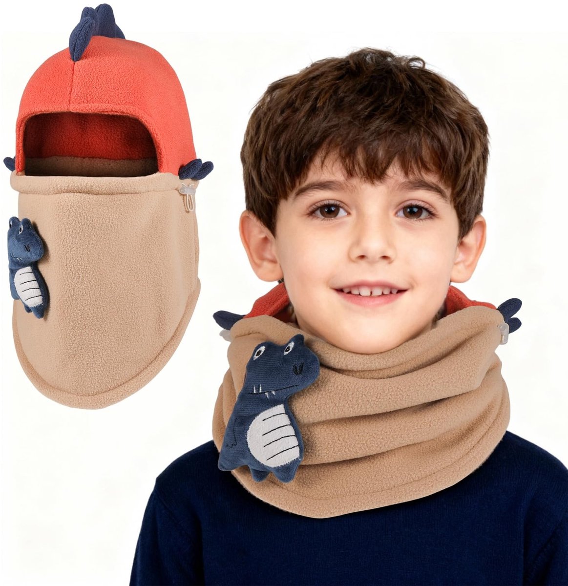 Omgoods - Kinderen Winter Balaclava met Dinosaurus Motief voor 3-8 Jaar