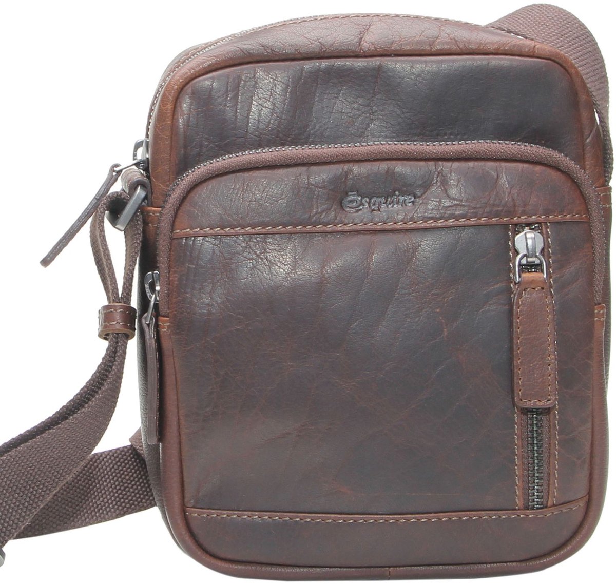 Esquire schoudertas Buffalo 85 Crossbody Bag Brown donkerbruin