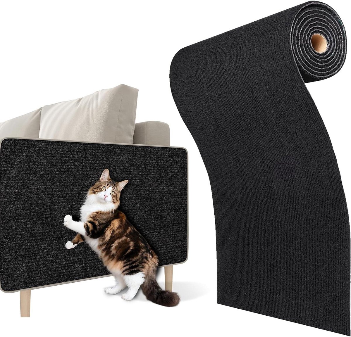 Krabmat - Bankbeschermer - Meubels beschermen - Zelfklevend - 30cm x 2m - Zwart