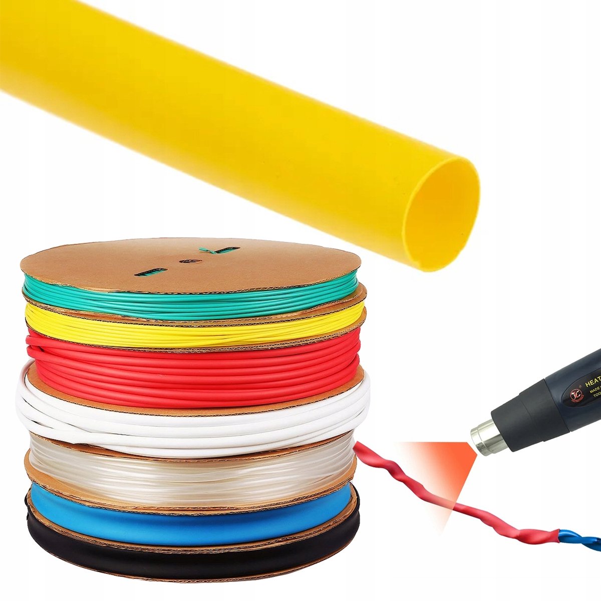 Rosfix Krimpkous 2,5mm Geel - 2:1 Krimp Zelfdovend - 1m - Start 100°C, -30–125°C