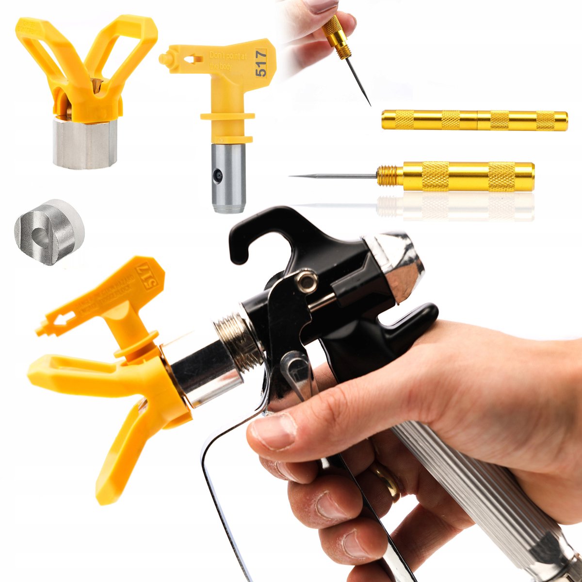 Rosfix Spuitpistool Set Model 517 met Gouden Reinigingsprikker - Spuitmond 517 25cm