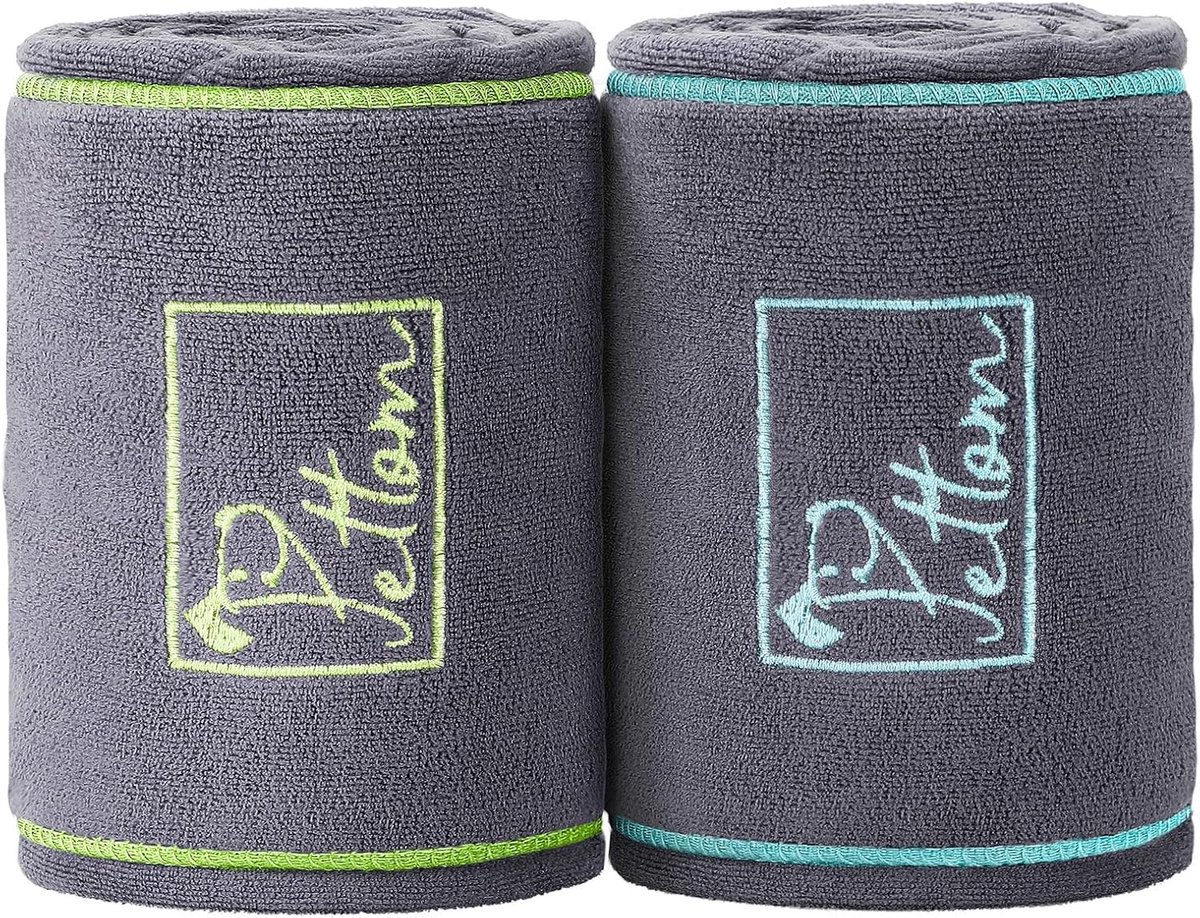 Hondenbadjas maat l - Donkergrijs - 130 x 75 cm - Microvezel hondenhanddoekset - Voor natte honden na bad of wandeling
