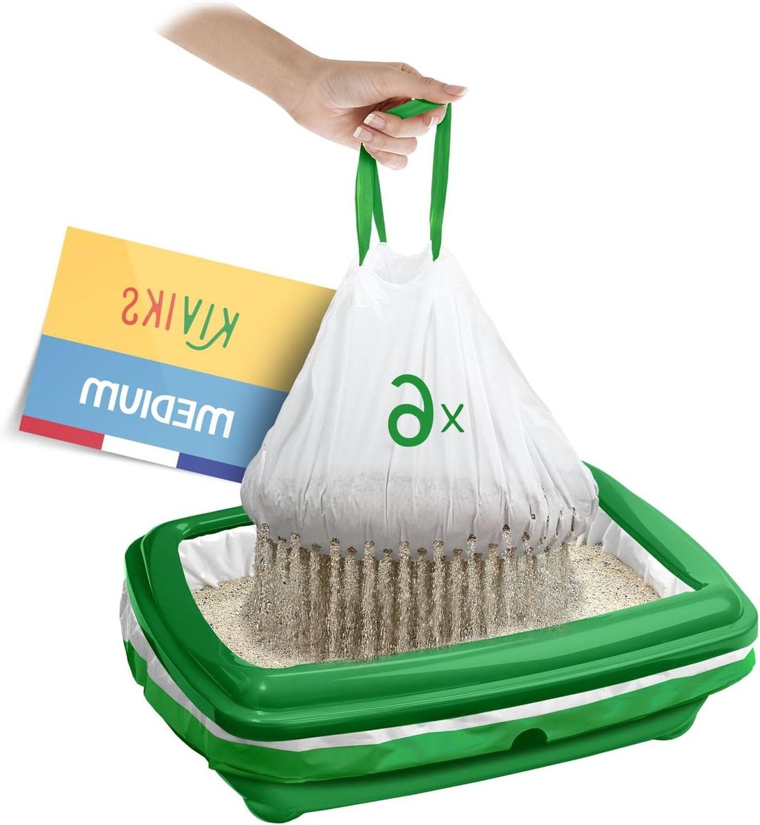 Filterzakken Kattenbak - Zakken Kattenbakvulling - Hygiënisch Kattenbak Onderhoud - Biologisch Afbreekbaar Materiaal - 6 stuks - Transparant