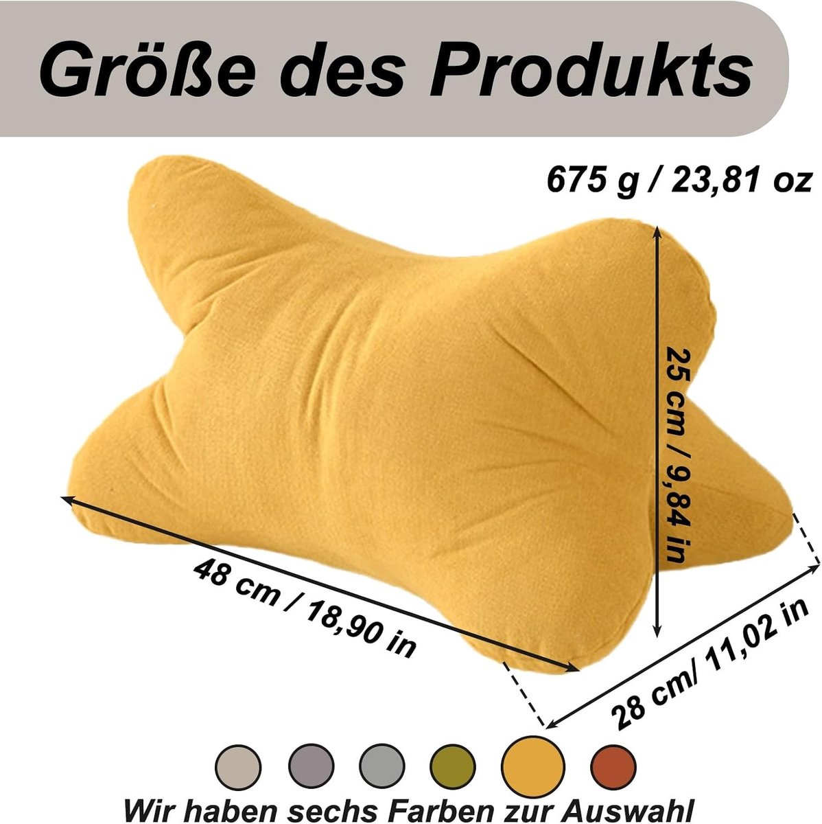 Leeskussen - Geel - Ergonomisch Steunkussen voor Ontspanning - Voor Lezen op Bank of Bed