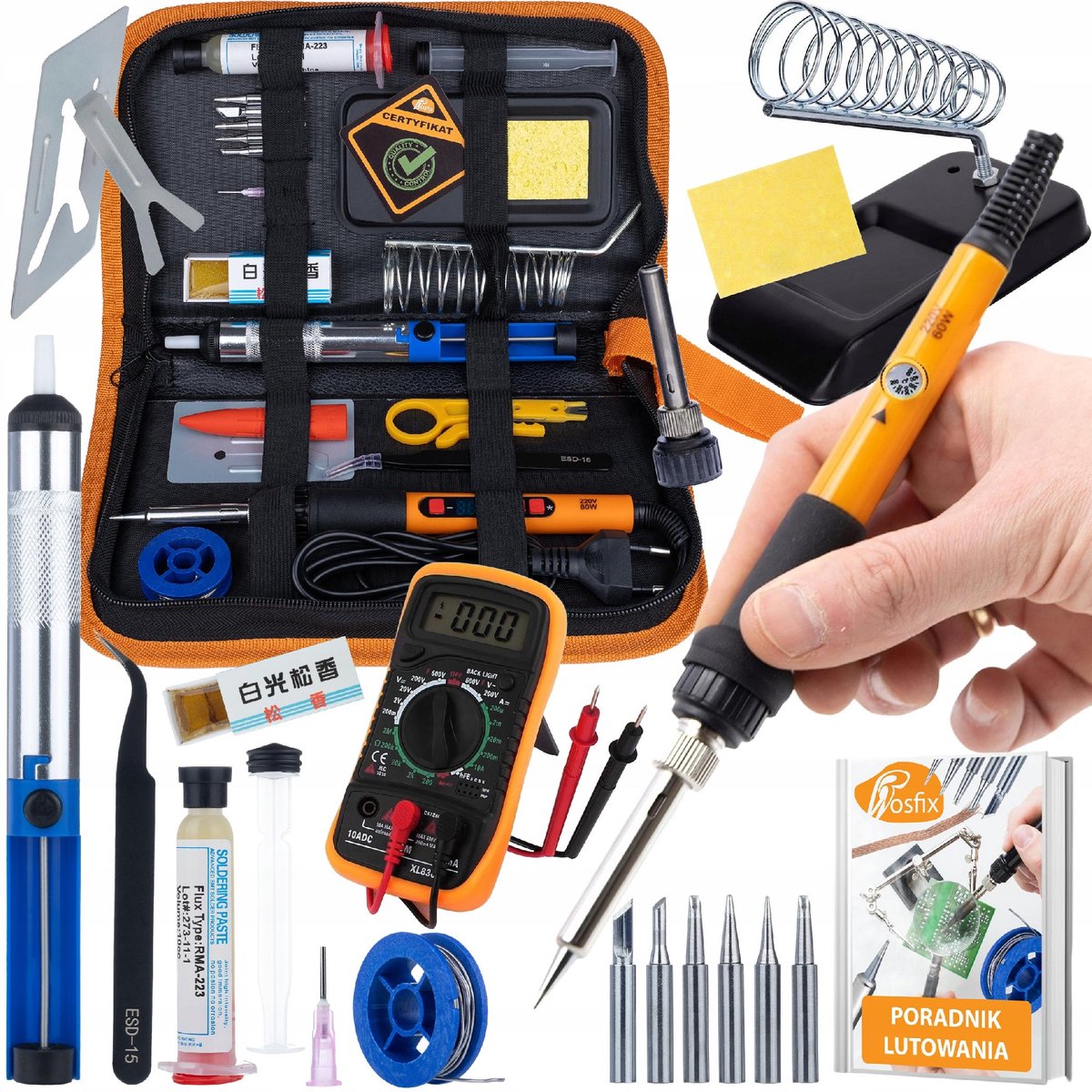 Rosfix Soldeerbout Set Pitbull OP60W - 60W Potentiometer, Precisie - 200–450°C, 220V