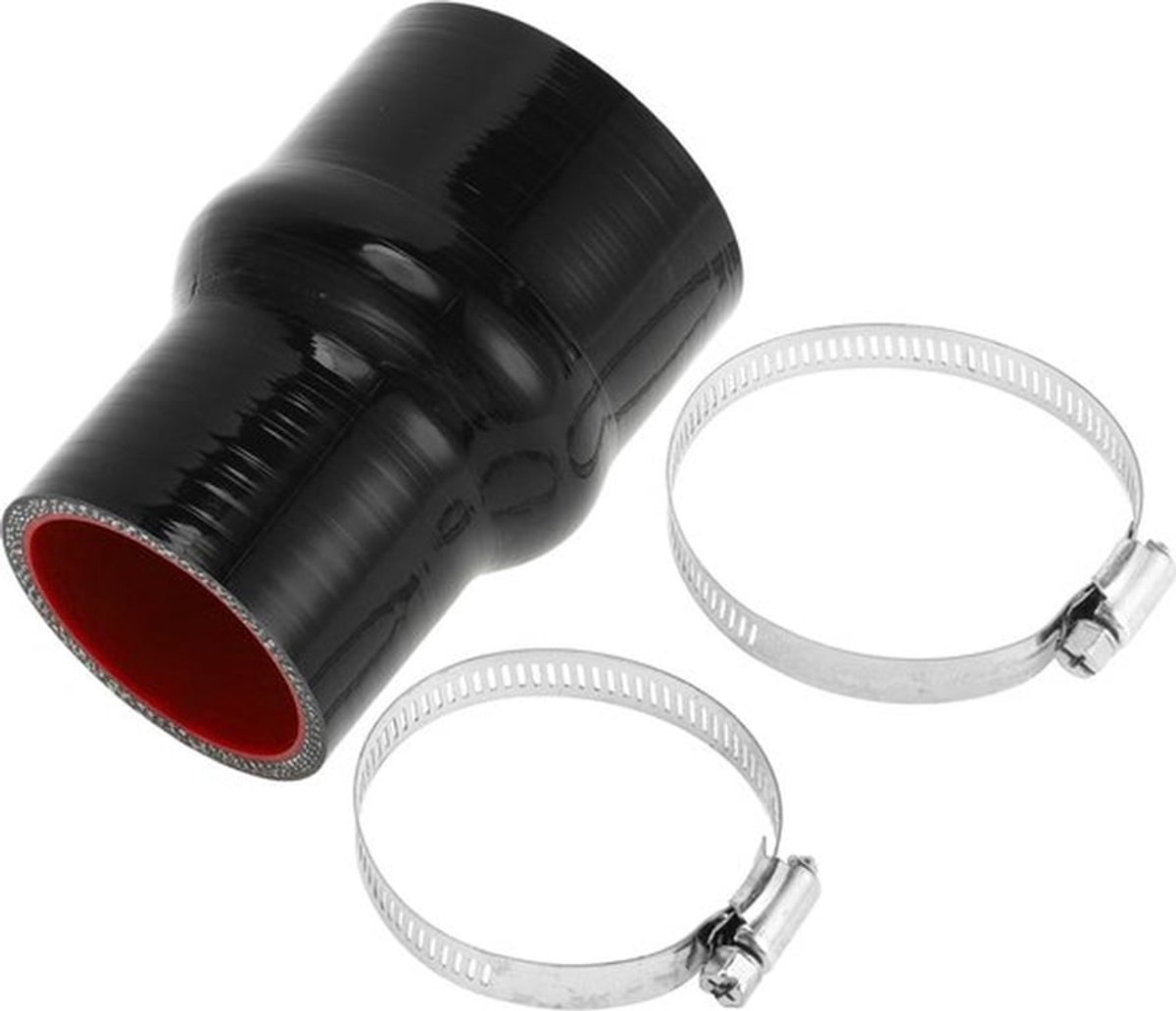 Koelslang Siliconen - Aansluitslang - Zwart/Rood - Binnendiameter 51/63 mm - Lengte 102 mm - Temperatuurbestendig tot 300 °C