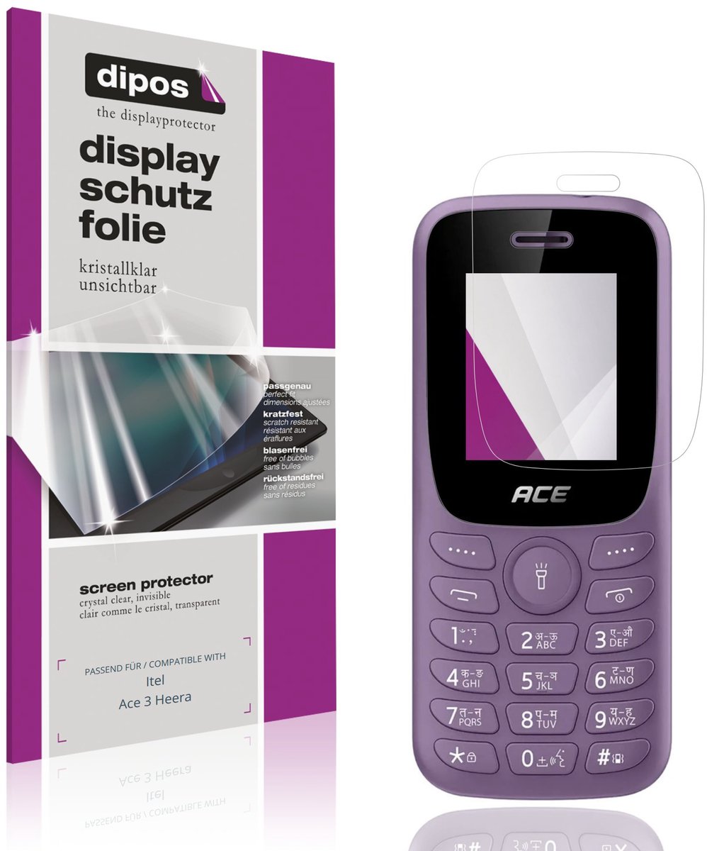 dipos – 4x Beschermfolie geschikt voor Itel Ace 3 Heera | Krasbestendige & heldere Screenprotector Ultra-Thin