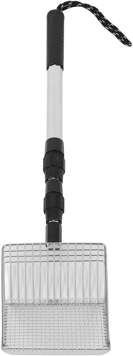 Kattenbakschep Verstelbaar - Poepschep Kip - Hokken Schoonmaken - Uitschuifbaar Handvat - 43 cm - Zilver
