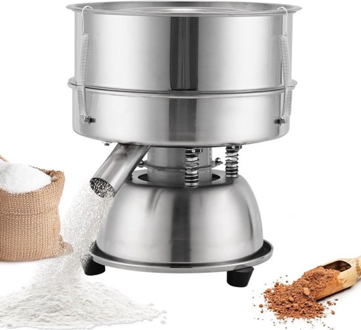 SnelShoppen - Vibration Sieve 40 Mesh - Elektrische Zeef Machine voor Bloem en Poeder - 1150 rpm, 50 W - Efficiënte Sieving voor Keuken en Bakken