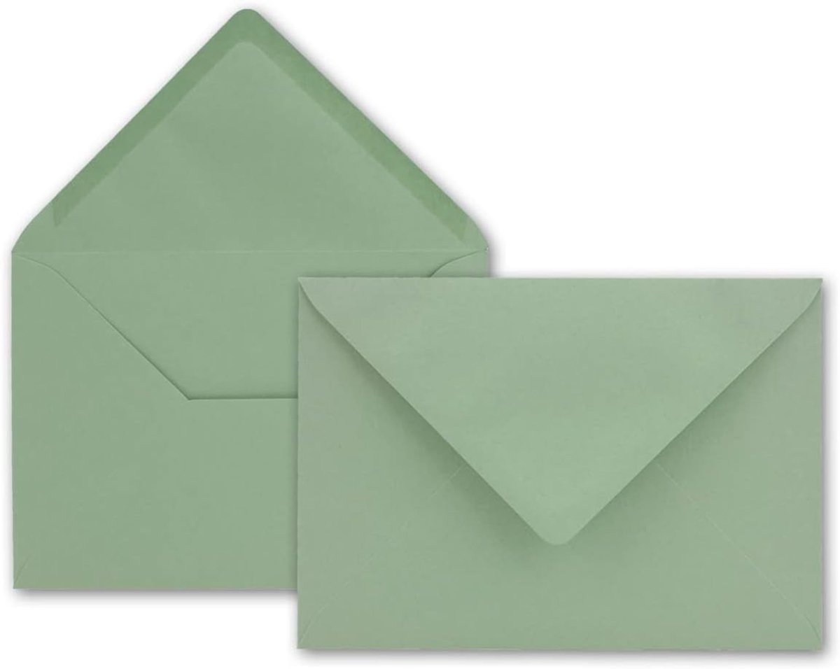 Enveloppen - Eucalyptusgroen - DIN B6 - 80 g/m² - Voor Verzenddoeleinden