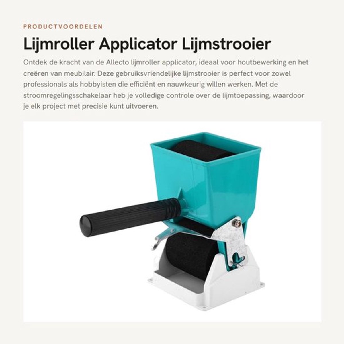 Lijmroller 180 ml - Lijmstrooier Houtbewerking - Lijmapplicator met Standaard - Stroomregelingsschakelaar - Geschikt voor Meubelfabriek - Eenvoudig in Gebruik
