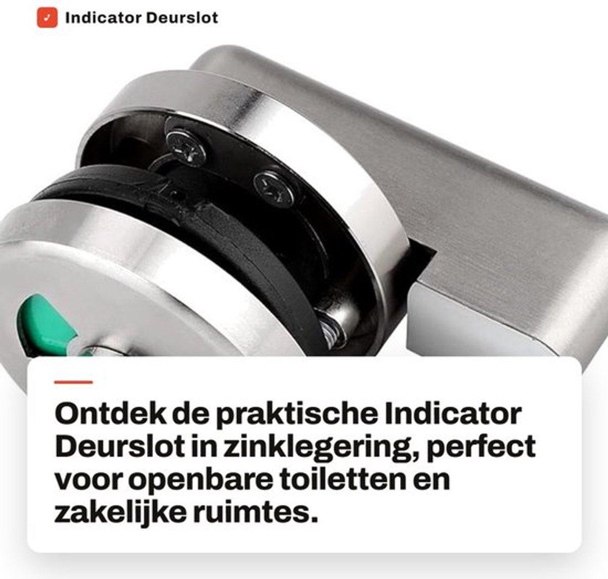 Deurslot Indicator - Zinklegering - Privacy Indicator - Rode/Groene Kleuren - Eenvoudig te Installeren - Voor Toilet/Badkamer - Toiletindicator