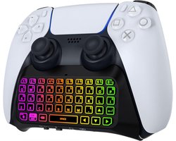 RGB Backlight Toetsenbord voor PS5 Controller, Draadloze Mini Gamepad Chatpad met Verbeterde Speaker en 3.5mm Audio Jack voor Gaming Accessoires en Communicatie