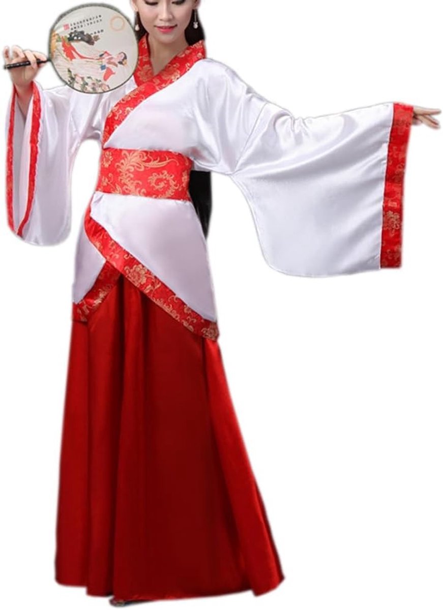 Retro Chinese Tang Suit voor Vrouwen - Traditionele Lange Mouwen Kostuum Jurk voor Dans, Cosplay en Feestelijke Optredens
