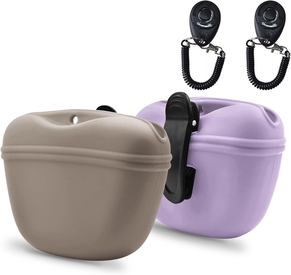 Siliconen hondensnoepjes pouch - Draagbare training container met clip en magnetische sluiting - BPA-vrij en handig voor onderweg