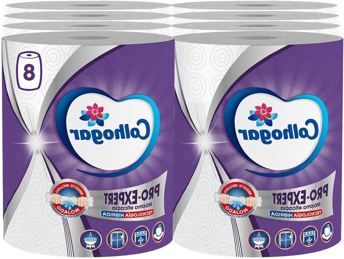 Keukenpapier Jumbo - Huishoudpapier Absorberend - Vlekken Verwijderen - Extra Sterk - 8 Rollen - Wit