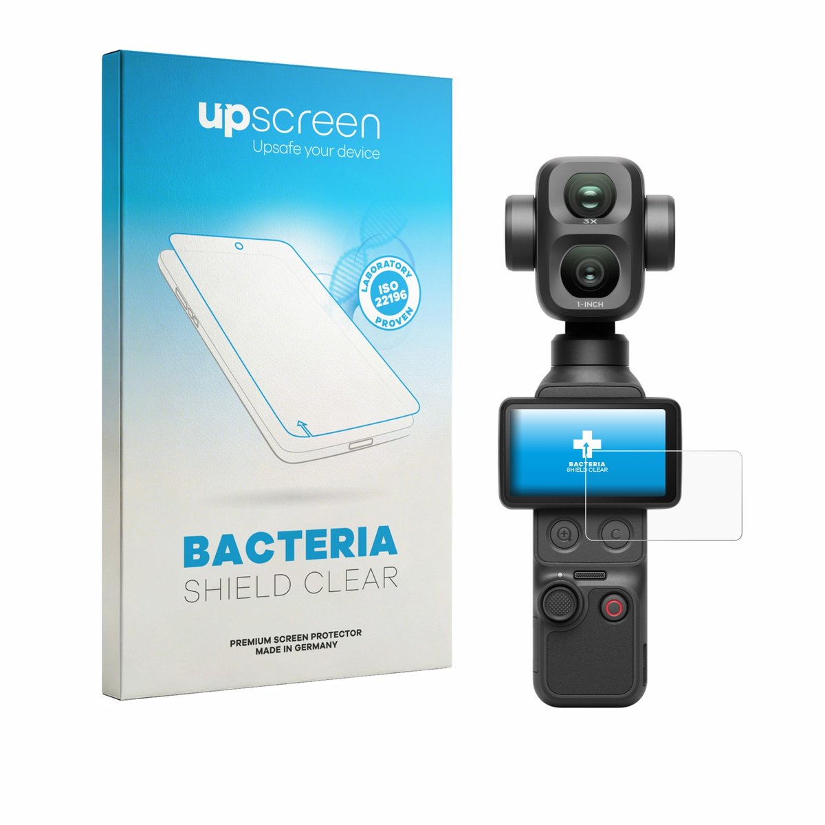 upscreen - Screenprotector voor DJI Osmo Pocket 4P - Folie Beschermfolie transparant antibacterieel