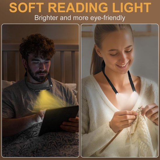 Leeslamp Nek - Neklamp Boek - Lezen in Bed - Vier Lichtbronnen - N.v.t. - Zwart — afbeelding 3