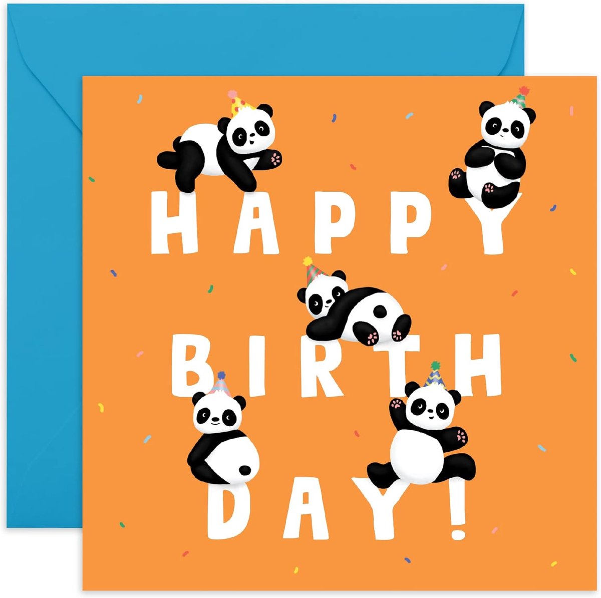Panda verjaardagskaart voor kinderen - schattige dierenkaarten voor jongens en meisjes - Happy Birthday Letter Panda - Wordt geleverd met leuke stickers recyclebaar