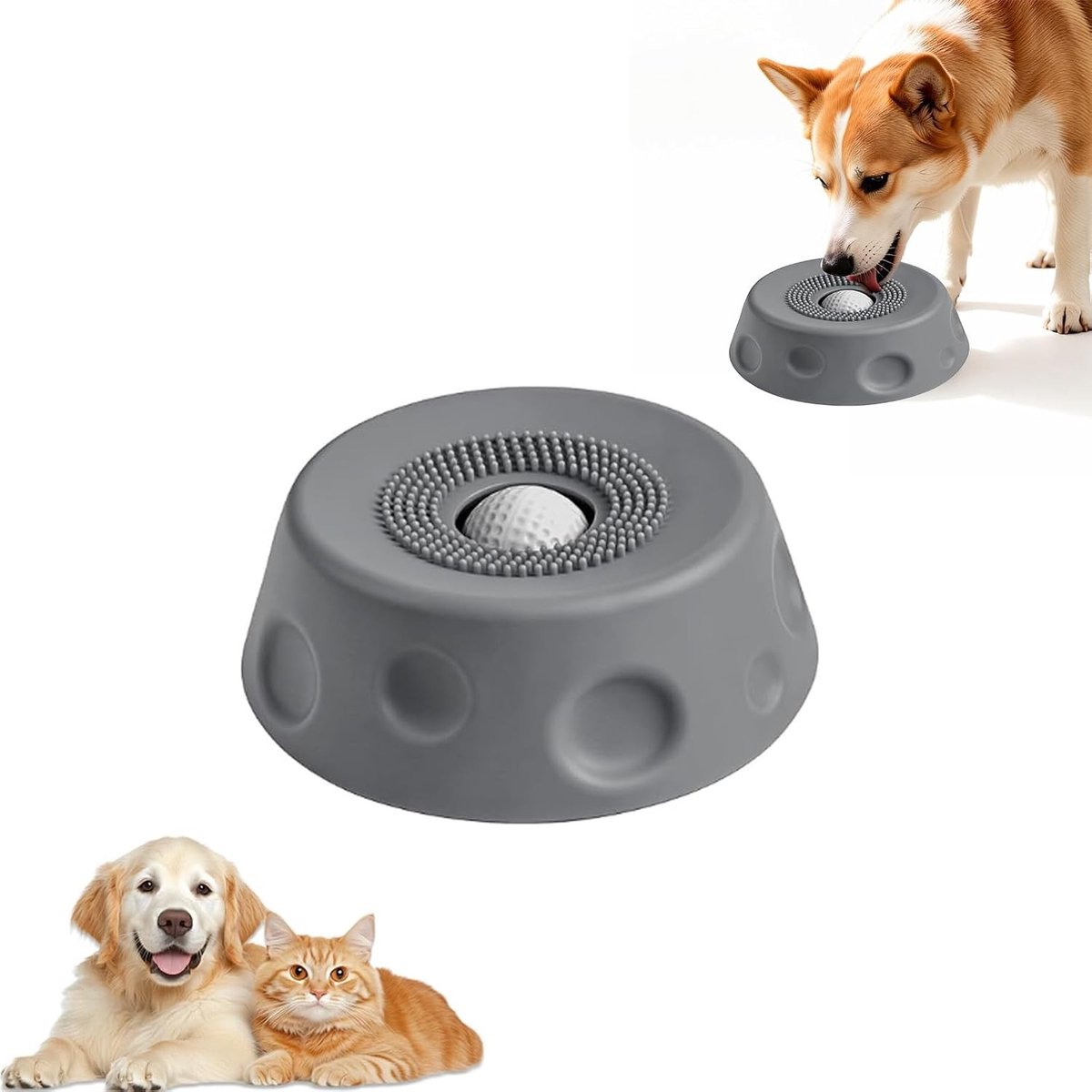 Likmat en lekbal voor honden en katten, siliconen anti-morsbak voor angstverlichting en speelplezier