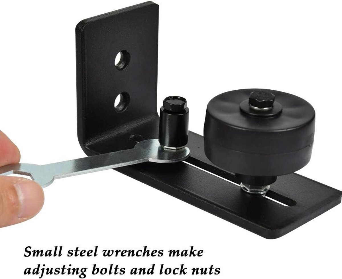 SnelShoppen - TIMESETL Pendulum Set voor Schuifdeur, Verstelbare Vloer Roller Gids, Hoogwaardige Carbon Staal, 8 Montagevarianten, Eenvoudig te Instal